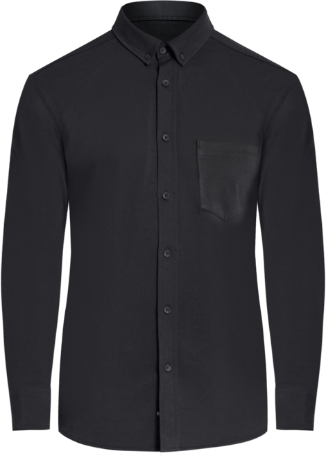 Men's Slim-Fit Plain White Performance Long-Sleeve Button-Down Shirt