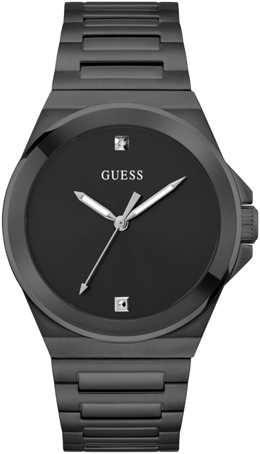 Men's Analog Black Stainless Steel Watch 44mm