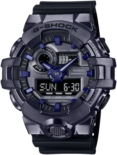 G Shock Men s Japanese Quartz Black Resin Watch 53.4mm GM700P 6A Macy s