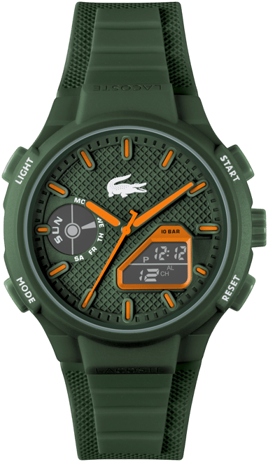 Lacoste Men's LC33 Khaki Silicone Strap Watch 45mm - Macy's