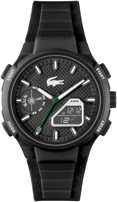 Men's LC33 Black Silicone Strap Watch 45mm