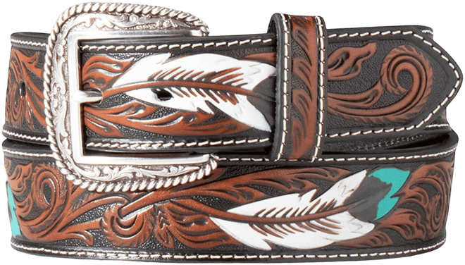 Men's Feather Embossed Belt