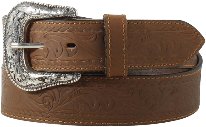 Men's Floral Embossed Belt