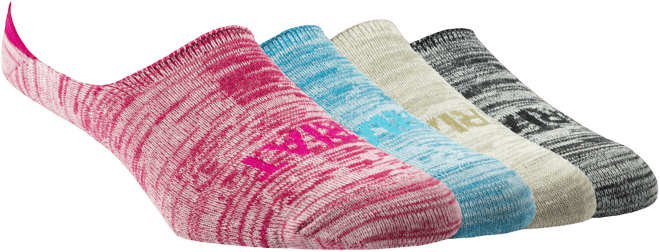 Women's No Slip Show Socks 4 Pair Multi Color Pack