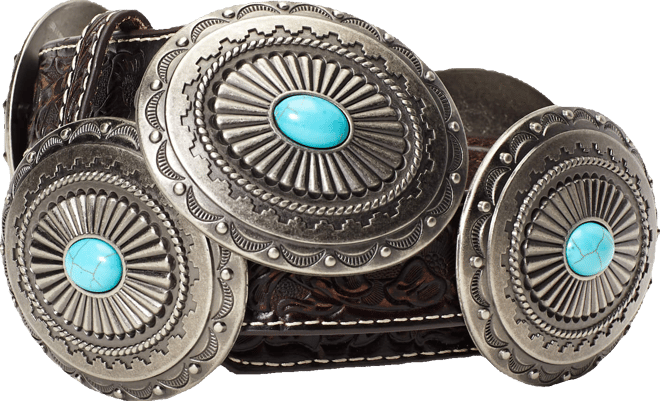 Women's Turq Silver Concho Belt