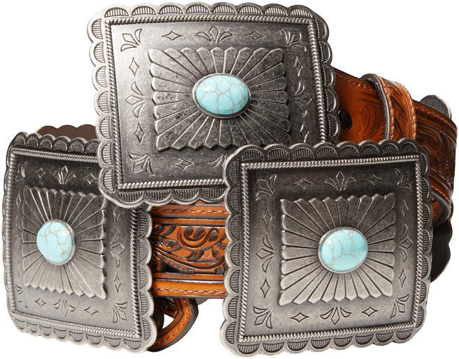 Women's Turquoise Burst Concho Belt