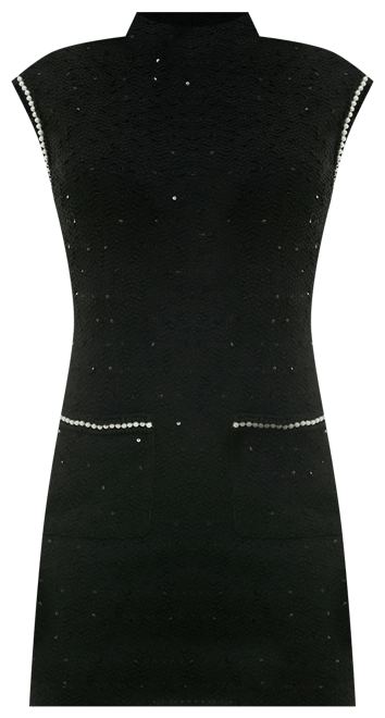 Juniors' Boucle-Knit Faux-Pearl-Trim Dress