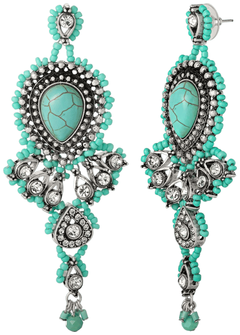 Turquiose Bead Statement Earrings