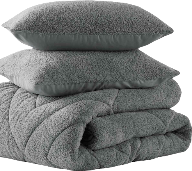 Kyla Double Diamond Quilted Teddy 3-Pc. Comforter Set, King/California King