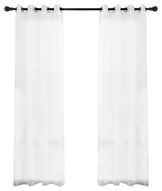 2 Piece Designer Sheer Voile Grommet Top Window Curtains