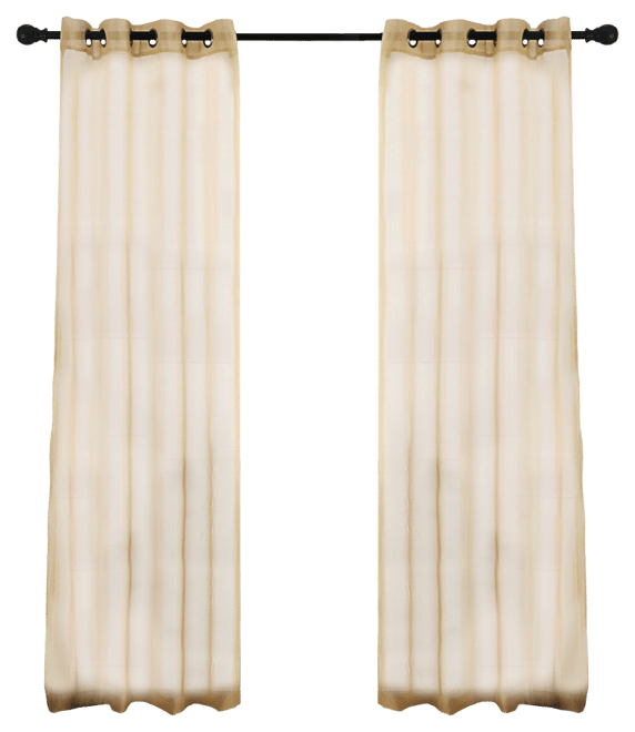 2 Piece Designer Sheer Voile Grommet Top Window Curtains