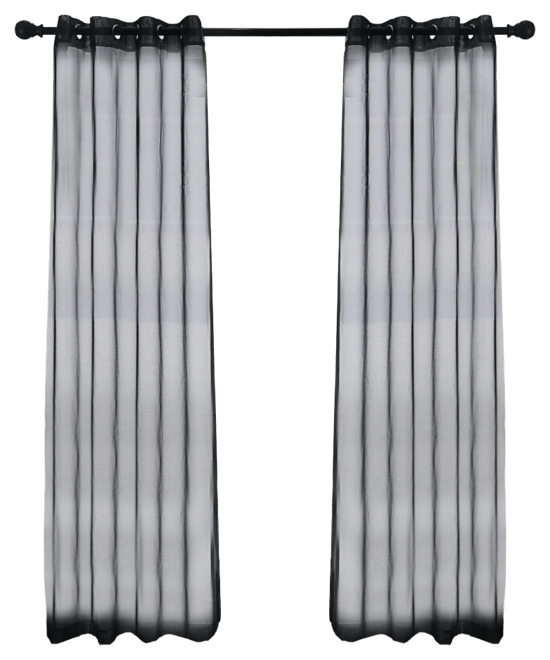 2 Piece Designer Sheer Voile Grommet Top Window Curtains