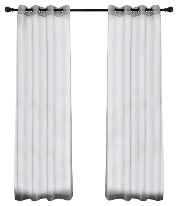 Living 2 Piece Designer Sheer Voile Grommet Top Window Curtains