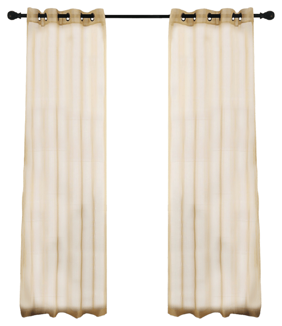 2 Piece Designer Sheer Voile Grommet Top Window Curtains
