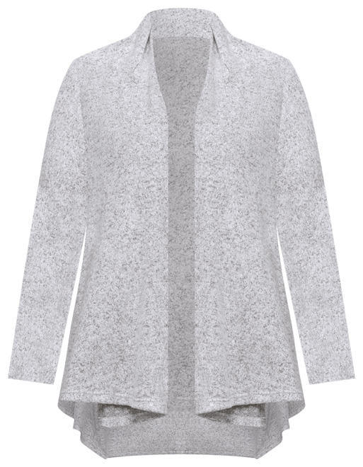 Women's Open Front Long Sleeve High Low Cozy Cardigan