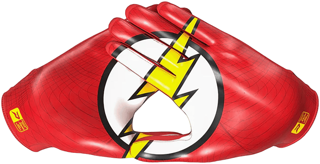 Phenom Elite The Flash Football Gloves - DC Comics VPS1 Receiver Gloves For Adults & Youth