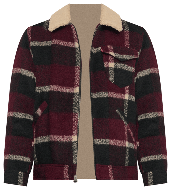 Men's Plaid Full-Zip Depot Jacket with Fleece Collar