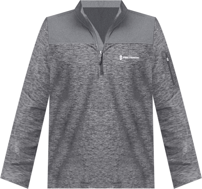 Men's Sueded Spacedye 1/2 Zip Colorblock Mock Neck T-Shirt