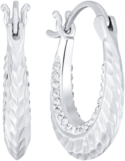 Clear Crystal Diamond Cut Hoop Earring