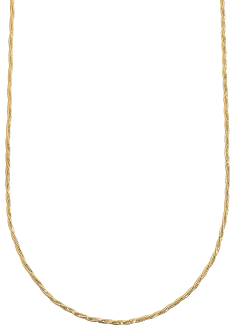 Silver Plated or 18k Gold Plated Brass Twisted Snake Chain Necklace