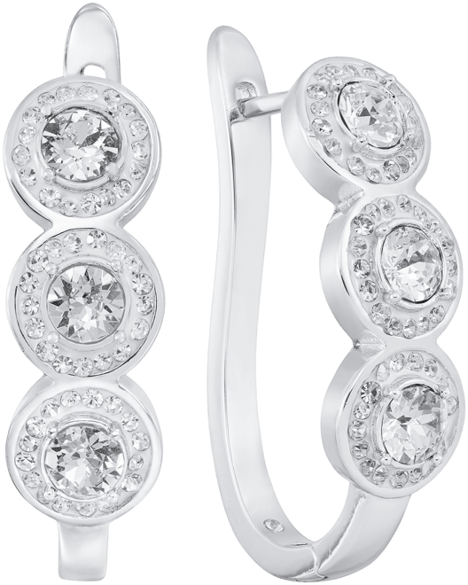 Clear Crystal Pave Hinged Hoop Earring