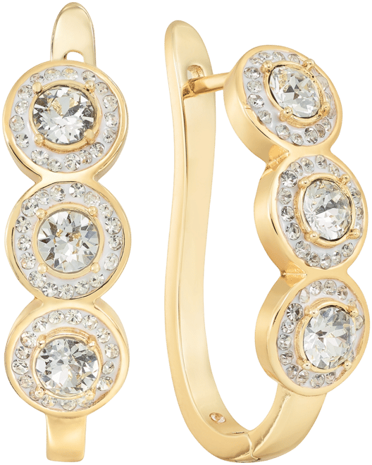 Clear Crystal Pave Hinged Hoop Earring