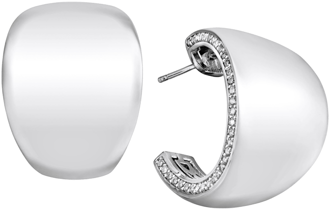 Cubic Zirconia C Hoop Earring