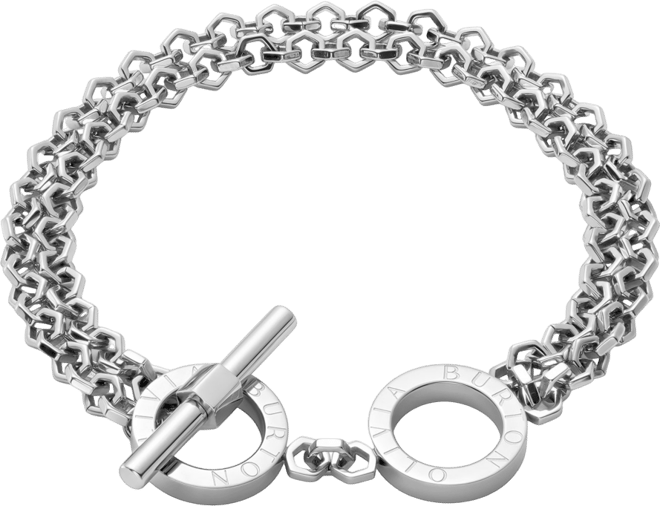 Women's Honeycomb Toggle Silver Tone Bracelet