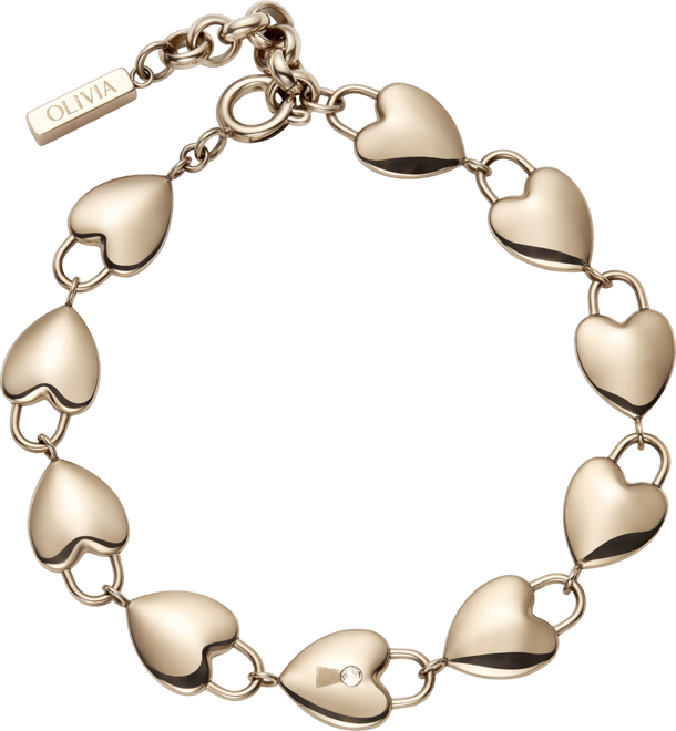 Women's Locked Heart Rose Gold Plated Bracelet