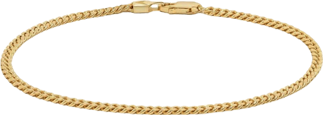 Men's 3mm Curb Chain Bracelet in 14k Gold-Plated Sterling Silver 8"
