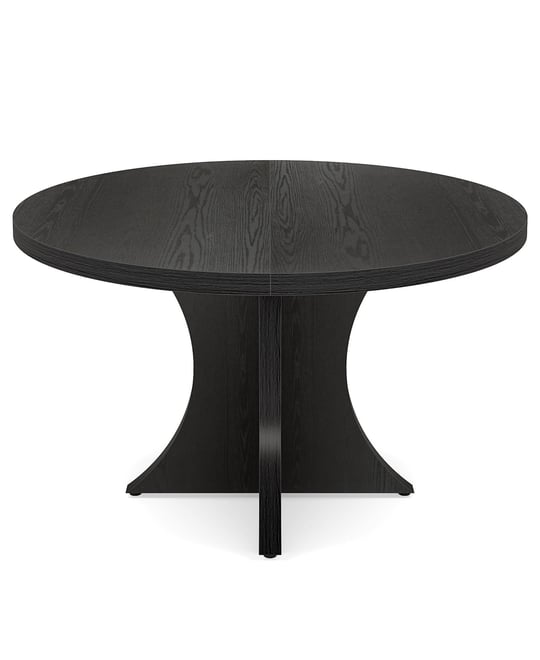 Round Dining Table for 4-6, 47.24-Inch Farmhouse Kitchen Table, Wood Dining Table with Pedestal Base, Small Dinner Table