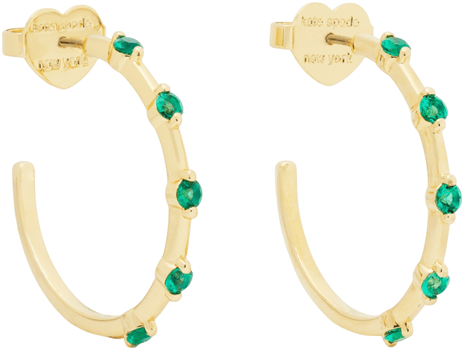 Gold-Tone Hint of Shimmer Small Hoop Earrings, 1"