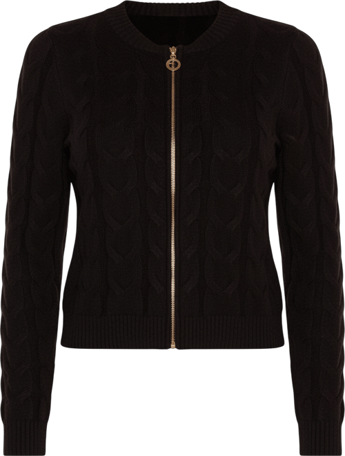 Women's Black Label Zip Cable Sweater