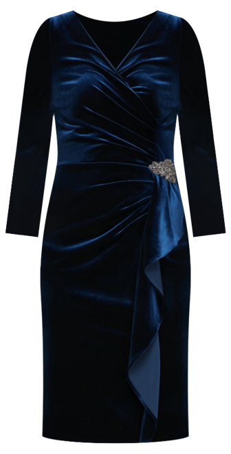 Women's Velvet 3/4-Sleeve Sheath Dress
