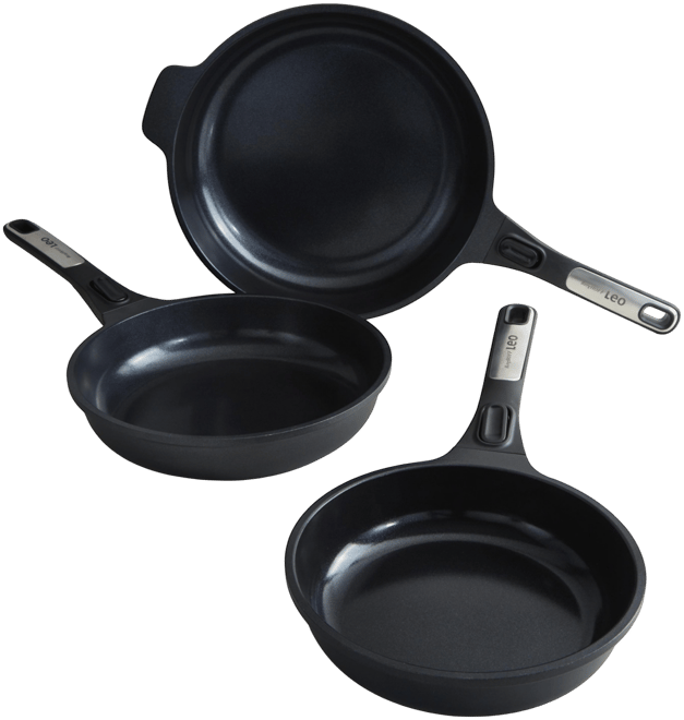 Leo Phantom 3pc Nonstick Ceramic Fry Pan Set, Recycled
