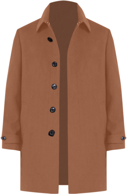 Men Classic Fit Melange Overcoat