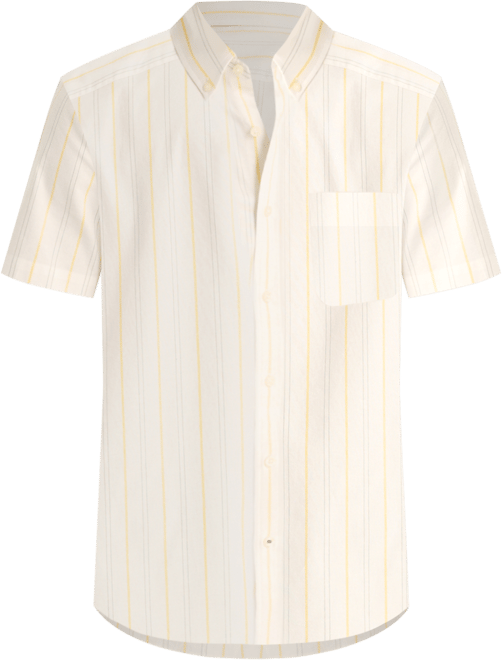 Men's Short Sleeve Button Front Striped Shirt