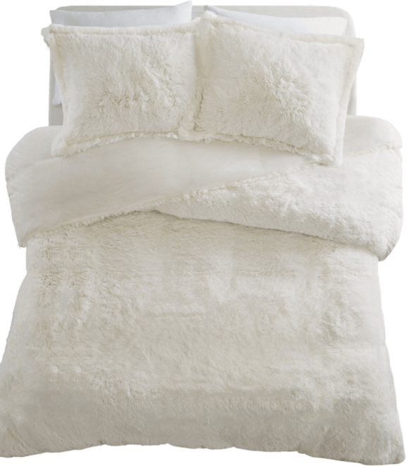 Malea Shaggy Faux-Fur 3-Pc. Duvet Cover Set, Full/Queen