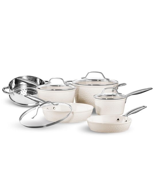 Pro Hammered Collection 10-Piece Ceramic Coating Nonstick Cookware Set