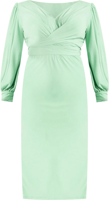 Women's Plus Size Cross Front Midi Dress