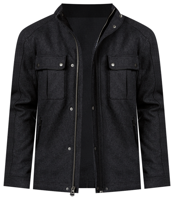 Men's Wool Melton Trucker with Faux Leather Trim