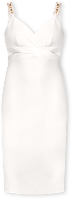 Women's Embellished-Strap Midi A-Line Dress