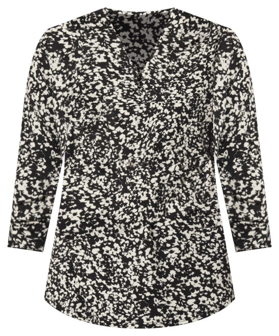 Petite Floral-Print 3/4-Sleeve Top