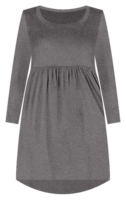 Women's Long Sleeve Babydoll Knee Length Dress