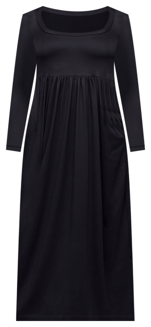 Women's Long Sleeve Empire Waist Pocket Maxi Dress
