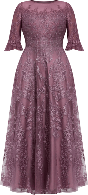 sachin and babi light blue dress Mac Duggal Tulle Flutter-Sleeve Mini Dress main image 1