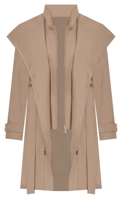 Petite Belted Long-Sleeve Wrap Coat