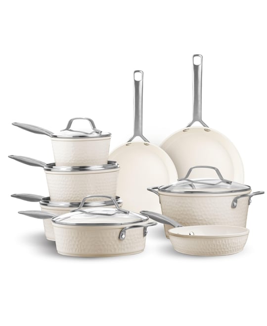 Pro Hammered Collection 13-Piece Ceramic Coating Nonstick Cookware Set