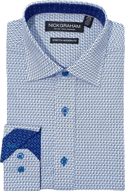 Men's Modern Fit Star Floral Medallion Dress Shirt