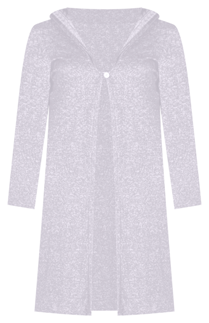 Plus Size Knee Length Hooded Cardigan Sweater